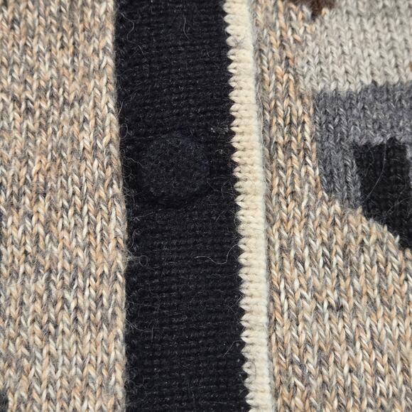 Vintage Royal Inca Imports by Lillian 100% Alpaca Peru Village Scene Cardigan - Picture 6 of 9